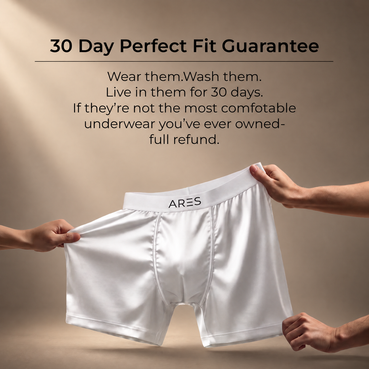 Ares zijden boxers | Comfort voor de hele dag (witte editie)